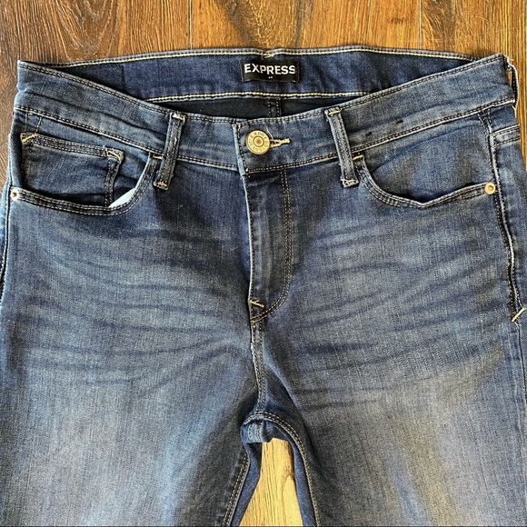 Express mid rise super skinny jeans SZ 10 Short - Picture 3 of 5